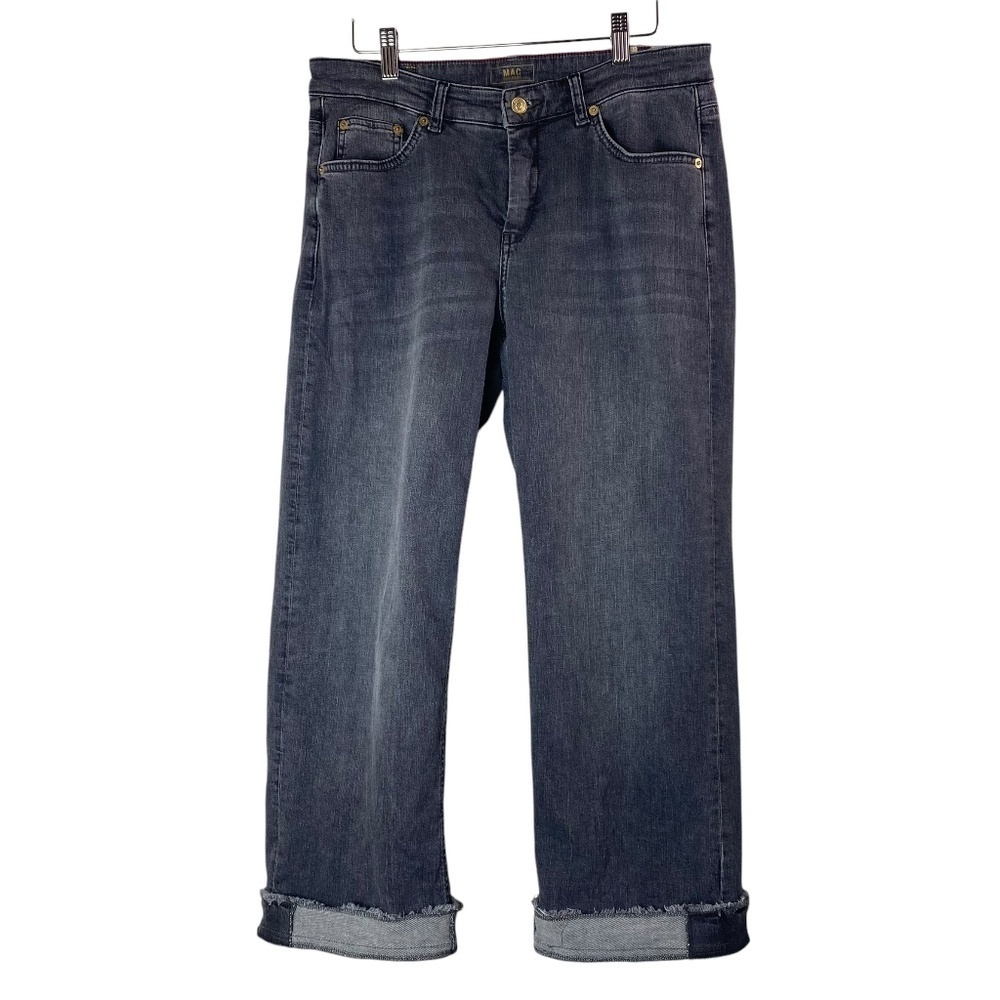 MAC Rich Clea Jeans Wide Straight Leg Crop Cuffed in Dark Gray Size 38 (US 8)